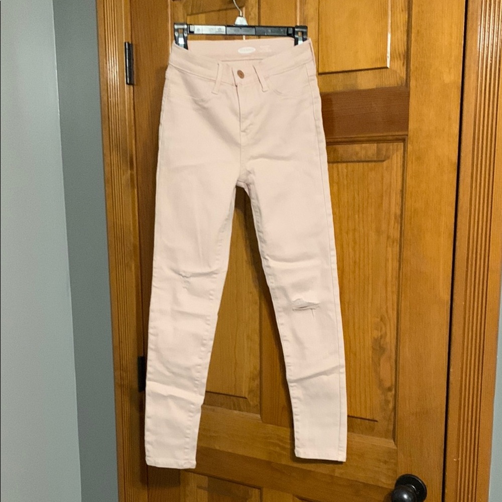 Old Navy Pink High-Waisted Slim Fit Jeans